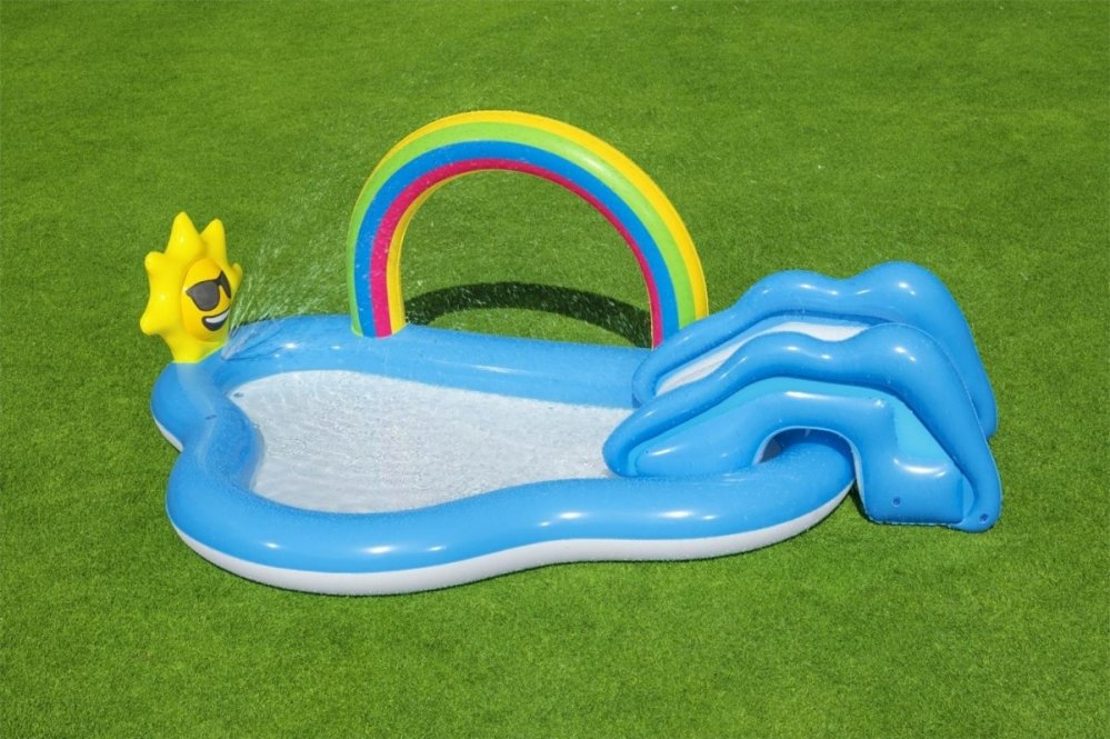 Opblaasbare zwembaden  - Bestway-RainbownShine-Play-Center-2.57mx1.45mx91cm%204