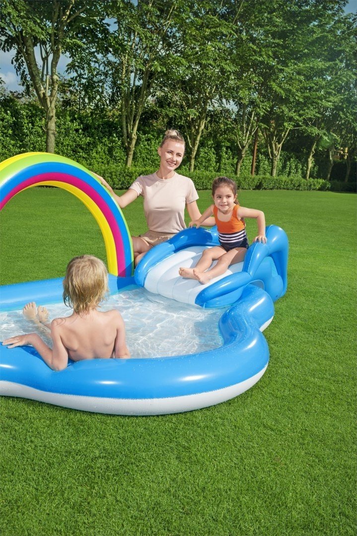 Opblaasbare zwembaden  - Bestway-RainbownShine-Play-Center-2.57mx1.45mx91cm1