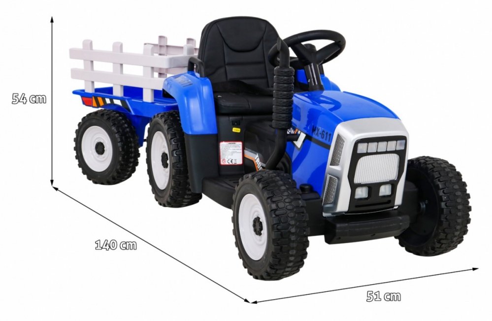 Tractors  - Elektrische-kindertractor-12V-met-aanhanger-123