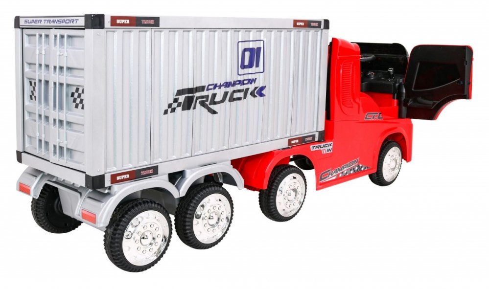 Auto's - Elektrische-kindervrachtauto-met-oplegger-4x4-Container-Truck010