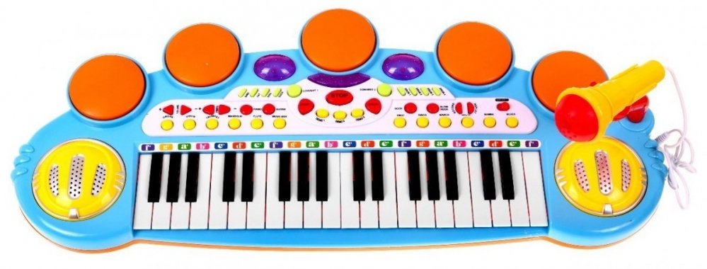 Zingen en muziek - Keyboard-kinderspeelgoed-blauw-3-octaaf-4