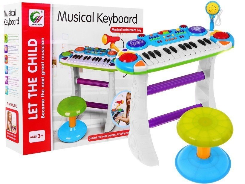 Zingen en muziek - Keyboard-kinderspeelgoed-blauw
