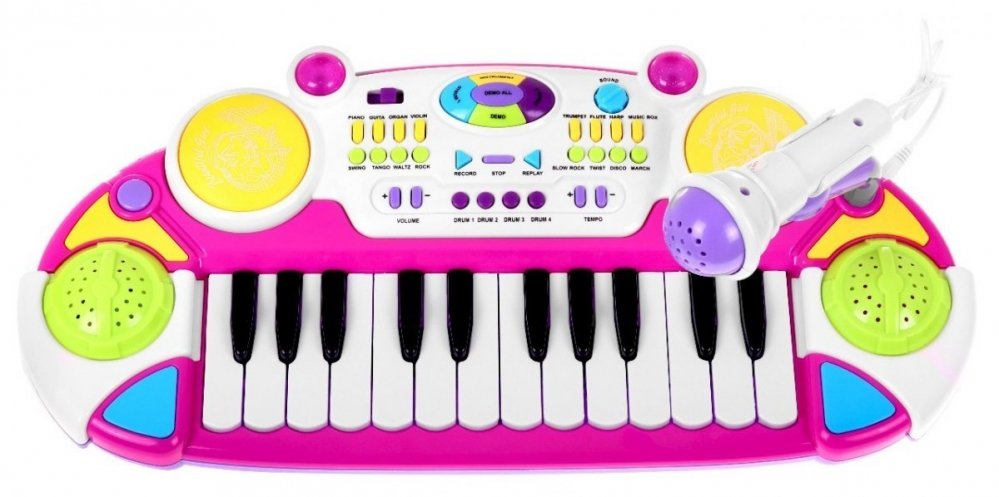 Zingen en muziek - Keyboard-kinderspeelgoed-roze-1