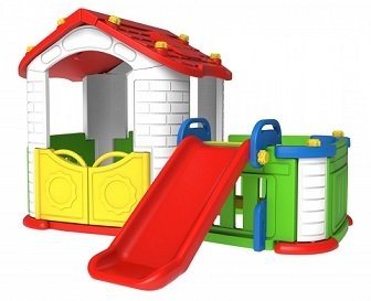 Buitenspeelgoed - speelhuisje-met-glijbaan-1