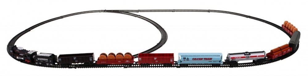 Racebanen & Treinbanen - Realistische-goederentrein-op-batterijen-licht-treinbaan-1