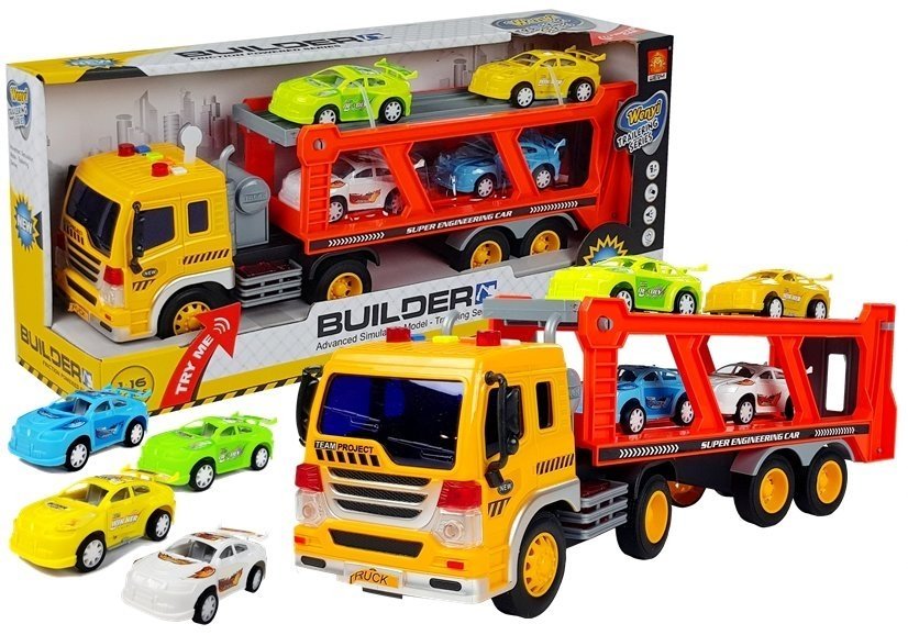 Voertuigen  - autotranssporter-met-raceauto's-speelgoed-speelgoedautos