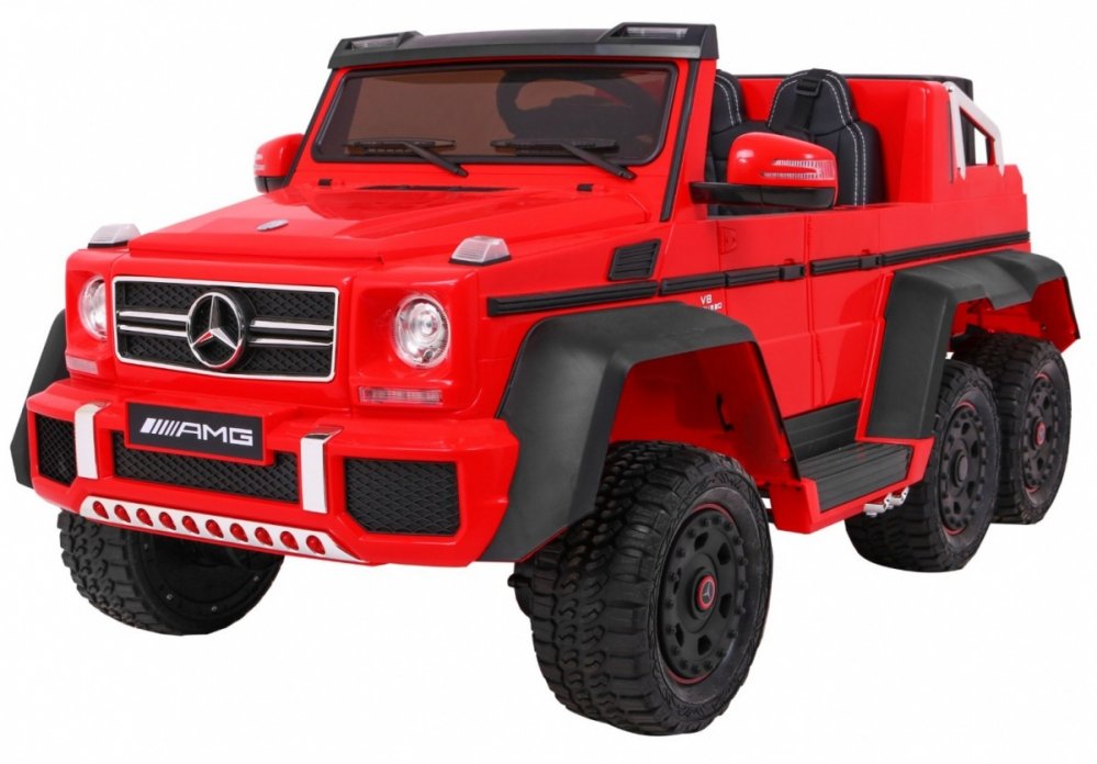 2 Persoons - elektriche-kinderauto-mercedes-6x6-rood