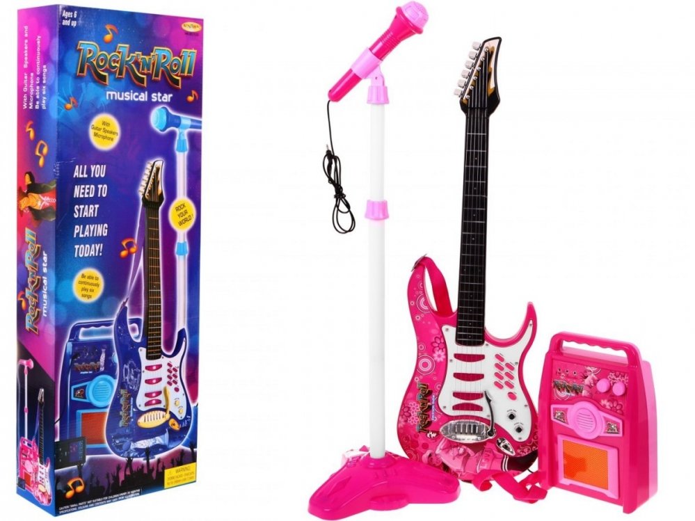 Zingen en muziek - speelgoed-elektrische-gitaar-met-microfoon%206
