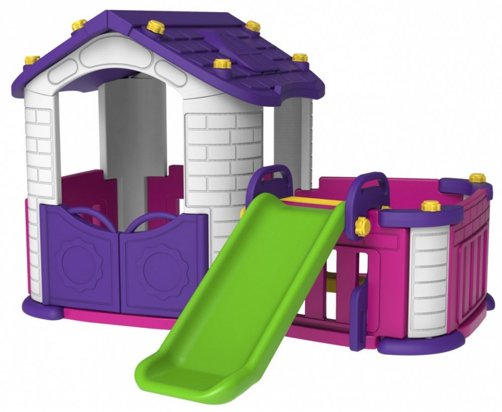 Speelhuisjes  - speelhuisje-met-glijbaan-buitenspeelgoed-